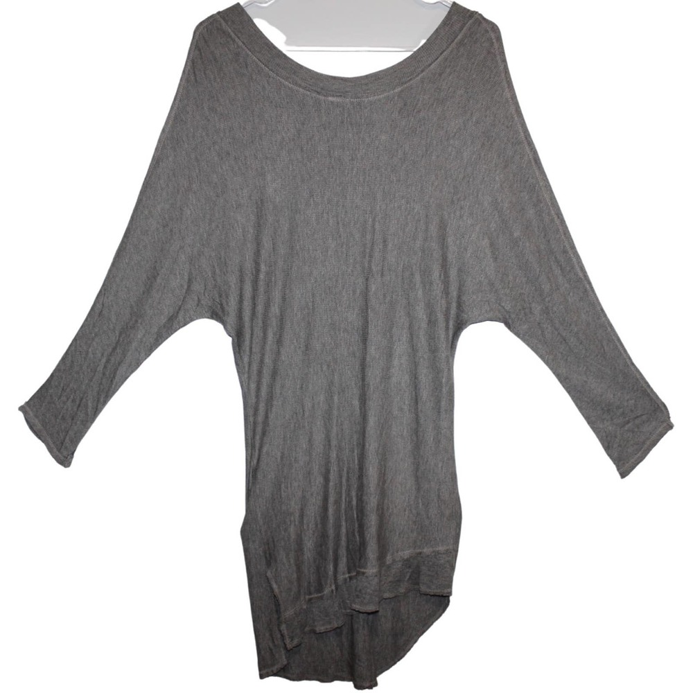 Womens Vimmia Gray Casual Athletic Scoop Neck Three Quarter Sleeve Shirt Size XS